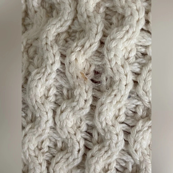 GAP Kids Mockneck Cable Knit Sweater Fisherman Unisex Cream Sz 8 - Picture 6 of 11